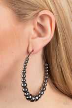 Load image into Gallery viewer, Show Off Your Curves - Black Gunmetal Hoop Earrings Paparazzi Accessories