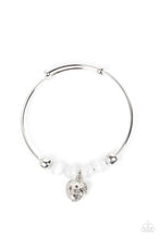 Load image into Gallery viewer, Vintage Vows - White Cat&#39;s Eye Bangle Bracelet Paparazzi Accessories
