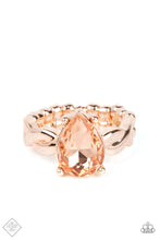 Load image into Gallery viewer, Law of Attraction Rose Gold Rhinestone Ring Paparazzi Accessories