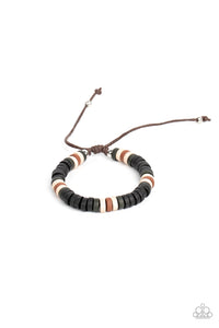 black,brown,leather,pull-tie,Wild Wanderer - Black Pull-Tie Urban Bracelet