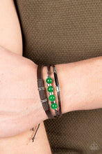 Load image into Gallery viewer, Amplified Aloha - Green Jade Pull Tie Bracelet Paparazzi Accessories