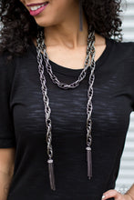 Load image into Gallery viewer, Scarfed For Attention  Gunmetal Necklace Paparazzi Accessories