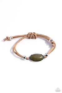 green,leather,lobster claw clasp,Desertscape Drive - Green Bracelet