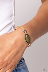 green,leather,lobster claw clasp,Desertscape Drive - Green Bracelet