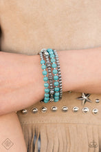 Load image into Gallery viewer, Road Trip Remix Blue Turquoise Coil Bracelet Paparazzi Accessories