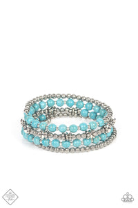 coil,fashion fix,turquoise,Road Trip Remix Blue Turquoise Coil Bracelet