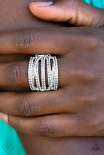 Load image into Gallery viewer, Knock-Out Opulence White Rhinestone Ring Paparazzi Accessories