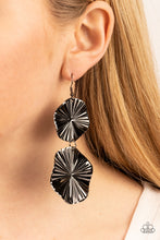 Load image into Gallery viewer, In Your Wildest FAN-tasy - Black Gunmetal Earrings Paparazzi Accessories