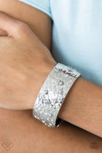 Load image into Gallery viewer, Across the Constellations White Hinge Bracelet Paparazzi Accessories