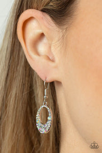 fishhook,iridescent,multi,rhinestones,Showroom Sizzle - Multi Rhinestone Earrings