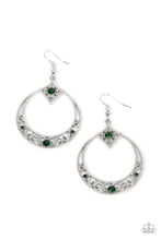 Load image into Gallery viewer, Royal Resort - Green Rhinestone Earrings Paparazzi Accessories