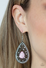 Load image into Gallery viewer, Cloud Nine Couture - Pink Floral Rhinestone Earrings Paparazzi Accessories