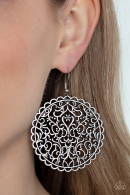 The Whole Nine VINEYARDS - Silver Earrings Paparazzi Accessories