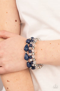 blue,stretchy,Beachside Brunch - Blue Stretchy Bracelet