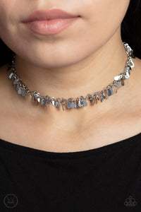 choker,silver,Surreal Shimmer - Silver Necklace