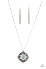 Load image into Gallery viewer, Compass Composure - Green Oil Spill Rhinestone Necklace Paparazzi Accessories