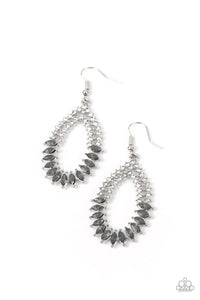 fishhook,rhinestones,silver,Lucid Luster - Silver Rhinestone Earrings