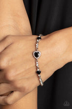 Load image into Gallery viewer, Amor Actually - Black Rhinestone Heart Paparazzi Accessories