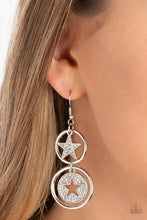 Load image into Gallery viewer, Liberty and SPARKLE for All - White Star Rhinestone Earrings Paparazzi Accessories