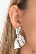Load image into Gallery viewer, METAL-Physical Mood - Silver Post Earrings Paparazzi Accessories
