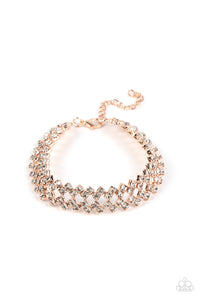 lobster claw clasp,rhinestones,rose gold,Seize the Sizzle - Rose Gold Rhinestone Bracelet