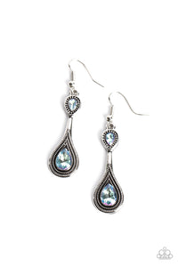 blue,fishhook,rhinestones,Dazzling Droplets - Blue Rhinestone Earrings