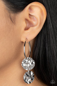 hoops,silver,Sending Shock Waves - Silver Hoop Earrings