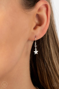 choker,patriotic,rhinestones,silver,stars,Little Lady Liberty - White Star Rhinestone Necklace