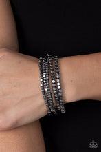 Load image into Gallery viewer, Right on CUBE - Black Gunmetal Stretchy Bracelet Paparazzi Accessories