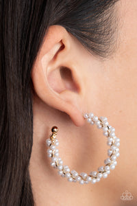 gold,hoops,pearls,Yacht Royale - Gold Pearl Hoop Earrings