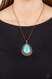 blue,copper,short necklace,turquoise,Western Wilderness - Copper Stone Necklace