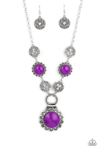 Load image into Gallery viewer, Poppy Persuasion - Purple Floral Necklace Paparazzi Accessories