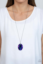 Load image into Gallery viewer, Celestial Essence - Blue Oil Spill Gem Necklace Paparazzi Accessories