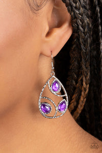 fishhook,purple,Send the BRIGHT Message - Purple Earrings