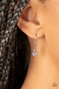 purple,rhinestones,short necklace,Cozy Cottage - Purple Rhinestone Necklace