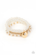 Load image into Gallery viewer, Pearly Professional - Gold Stretchy Bracelet Paparazzi Accessories