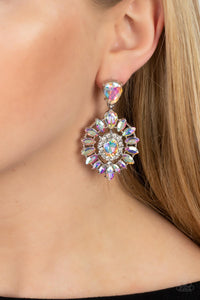 iridescent,post,rhinestones,My Good LUXE Charm - Multi Iridescent Rhinestone Post Earrings