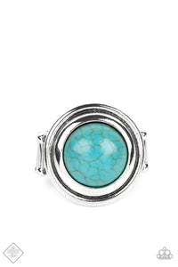 blue,crackle stone,turquoise,wide back,Drive You Wild Blue Turquoise Ring