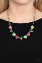 Load image into Gallery viewer, Dreamy Drama - Green Oil Spill Rhinestone Necklace Paparazzi Accessories