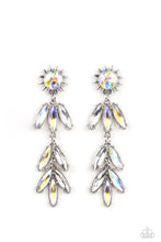 Load image into Gallery viewer, Space Age Sparkle - Yellow Iridescent Rhinestone Earrings Paparazzi Accessories