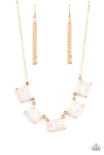Load image into Gallery viewer, Opalescent Oblivion - Gold Rhinestone Necklace Paparazzi Accessories