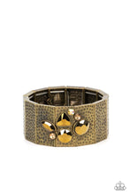 Load image into Gallery viewer, Flickering Fortune Brass Rhinestone Stretchy Bracelet Paparazzi Accessories
