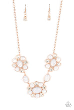 Load image into Gallery viewer, Your Chariot Awaits Rose Gold Opal Rhinestone Necklace Paparazzi Accessories