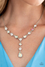 Load image into Gallery viewer, Forget the Crown Multi Iridescent Rhinestone Necklace Paparazzi Accessories