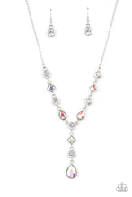Load image into Gallery viewer, Forget the Crown Multi Iridescent Rhinestone Necklace Paparazzi Accessories
