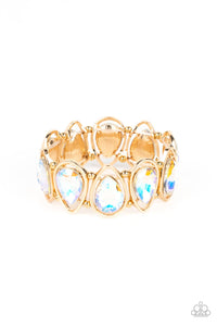 gold,iridescent,rhinestones,stretchy,The Sparkle Society - Gold Rhinestone Stretchy Bracelet