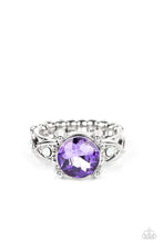 Load image into Gallery viewer, Intergalactic I Do - Purple Rhinestone Ring Paparazzi Accessories