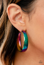 Load image into Gallery viewer, Futuristic Flavor Multi Oil Spill Hoop Earring Paparazzi Accessories