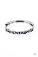 Load image into Gallery viewer, Poetically Picturesque - Blue Rhinestone Hinged Bracelet Paparazzi Accessories