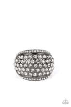 Load image into Gallery viewer, Running OFF SPARKLE - Black Gunmetal Rhinestone Ring Paparazzi Accessories